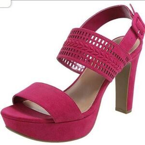 BRASH FUCSHIA OPEN TOES PLASFORM HEEL SANDAL